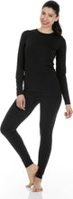 Load image into Gallery viewer, Ultra Soft Navy Blue Long Sleeve Thermal Pajamas Top &amp; Pants Set
