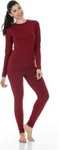 Load image into Gallery viewer, Ultra Soft Navy Blue Long Sleeve Thermal Pajamas Top &amp; Pants Set