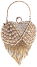 Load image into Gallery viewer, Luxury Black Heart Tassel Party Clutch Bag/Purse/Handbag