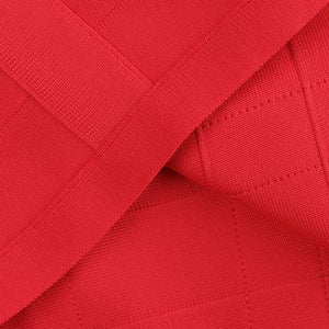 Pretty Red Bandage Style Long Sleeve Midi Dress