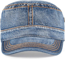 Load image into Gallery viewer, Men&#39;s Army Vintage Medium Blue Denim Cadet Style Military Hat