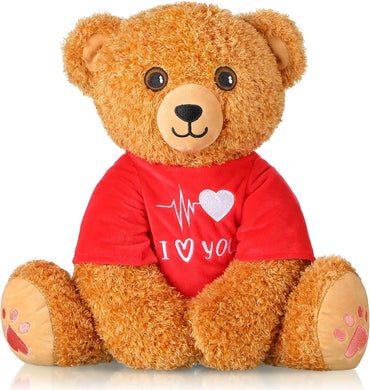 I Love You Valentines Day Brown Huggable Plush Teddy Bear