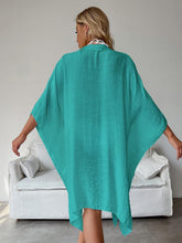 Load image into Gallery viewer, Kimono Style Teal Green Semi Sheer Beach Passport Cover Up