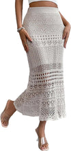 Load image into Gallery viewer, Crochet Knit Off White Maxi Skirt