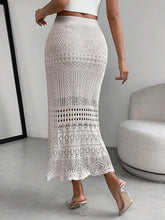 Load image into Gallery viewer, Crochet Knit Off White Maxi Skirt