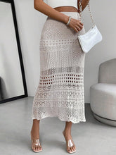 Load image into Gallery viewer, Crochet Knit Off White Maxi Skirt