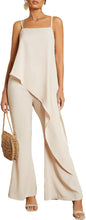 Load image into Gallery viewer, Cascading Beige Goddess Sleeveless 2pc Layer Jumpsuit