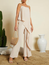 Load image into Gallery viewer, Cascading Beige Goddess Sleeveless 2pc Layer Jumpsuit