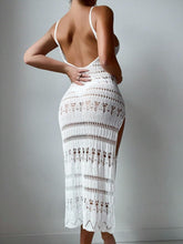 Load image into Gallery viewer, Beautiful White Sleeveless Crochet Cover Up Dress