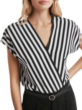 Load image into Gallery viewer, Dolman Sleeve Striped Black &amp; White Blouse