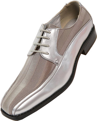 Men's Silver Formal Oxford Style Dress Shoes