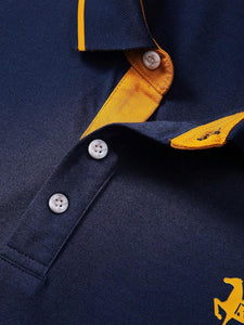 Men's Navy Blue Graphic Print Short Shirt & Shorts Set