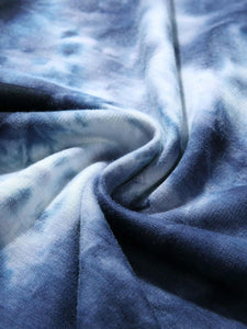Men's Blue Tie Dye Long Sleeve Pull Over Sweatshirt