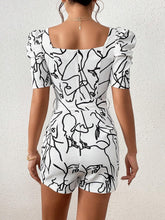 Load image into Gallery viewer, White Sweetheart Graphic Printed Short Sleeve Romper