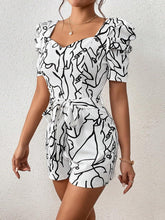 Load image into Gallery viewer, White Sweetheart Graphic Printed Short Sleeve Romper