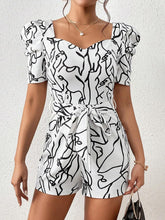 Load image into Gallery viewer, White Sweetheart Graphic Printed Short Sleeve Romper