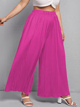 Load image into Gallery viewer, Plus Size Pink Pleated Wide Leg Palazzo Pants