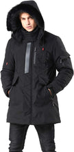 Load image into Gallery viewer, Men&#39;s Navy Blue Winter Hooded Parka Cargo Long Sleeve Coat