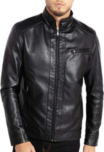 Load image into Gallery viewer, Men&#39;s Luxe Black Faux Leather Long Sleeve Jacket
