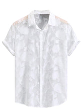 Load image into Gallery viewer, Men&#39;s White Floral Sheer Short Sleeve Shirt