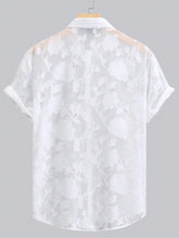 Load image into Gallery viewer, Men&#39;s White Floral Sheer Short Sleeve Shirt