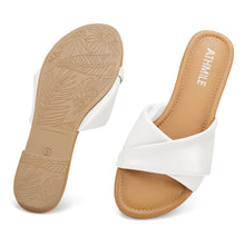 Load image into Gallery viewer, White Casual Leather Summer Flat Sandals