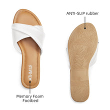 Load image into Gallery viewer, White Casual Leather Summer Flat Sandals