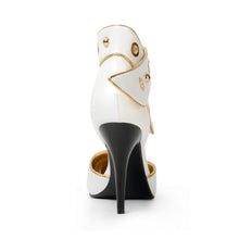 Load image into Gallery viewer, White Designer Style Faux Suede Heels