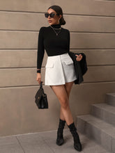 Load image into Gallery viewer, White Asymmetrical Tweed Shorts/Skort