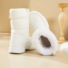 Load image into Gallery viewer, White Warm Comfort Drawstring Platform Snow Boots