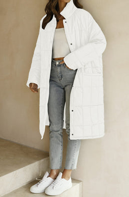 White Oversized Style Puffer Women's Coat