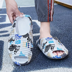 White Men's Modern Beach Summer Slide Sandals