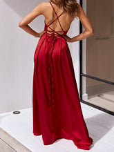 Load image into Gallery viewer, Wine Red Formal Evening Backless Cocktail Maxi Dress