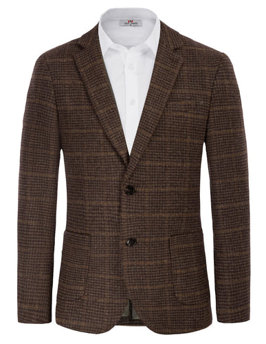 Wine Red Men's Herringbone Tweed British Blazer