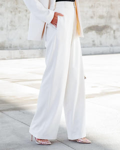 Vacay Chic White Casual Pants w/Pockets