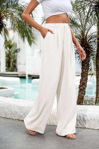 Vacay Chic Beige Casual Pants w/Pockets