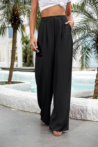 Vacay Chic Black Casual Pants w/Pockets