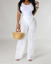 Load image into Gallery viewer, High Waist White Ruffled Mesh Pants