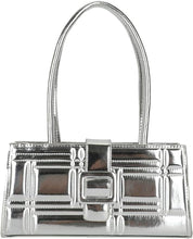 Load image into Gallery viewer, Fashion Show Orange Shiny Metallic Embossed Top Handle Handbag