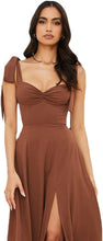 Load image into Gallery viewer, Pretty Pink Tied Strap Sweetheart Sleeveless Midi Dress