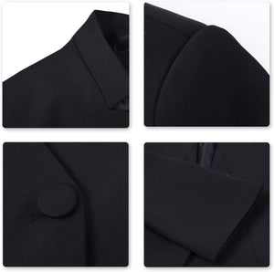 Polished Light Grey Long Sleeve Business Blazer & Skirt Suit Set