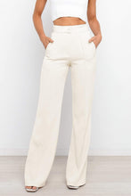 Load image into Gallery viewer, Sophisticated Light Beige High Waist Front Button Pants