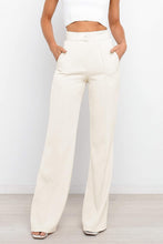 Load image into Gallery viewer, Sophisticated White High Waist Front Button Pants