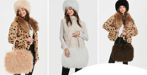 Mocha Beige Faux Fur Furry Luxury Style Handbag