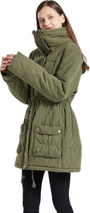 Aspen Khaki Faux Lamb Wool Lined Winter Jacket