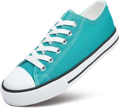 Canvas Turquoise Lace Up Low Top Casual Shoes
