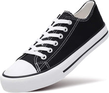 Load image into Gallery viewer, Canvas White Lace Up Low Top Casual Shoes