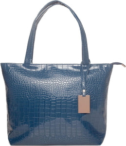 Fashionable Red Crocodile Printed Tote Style Handbag