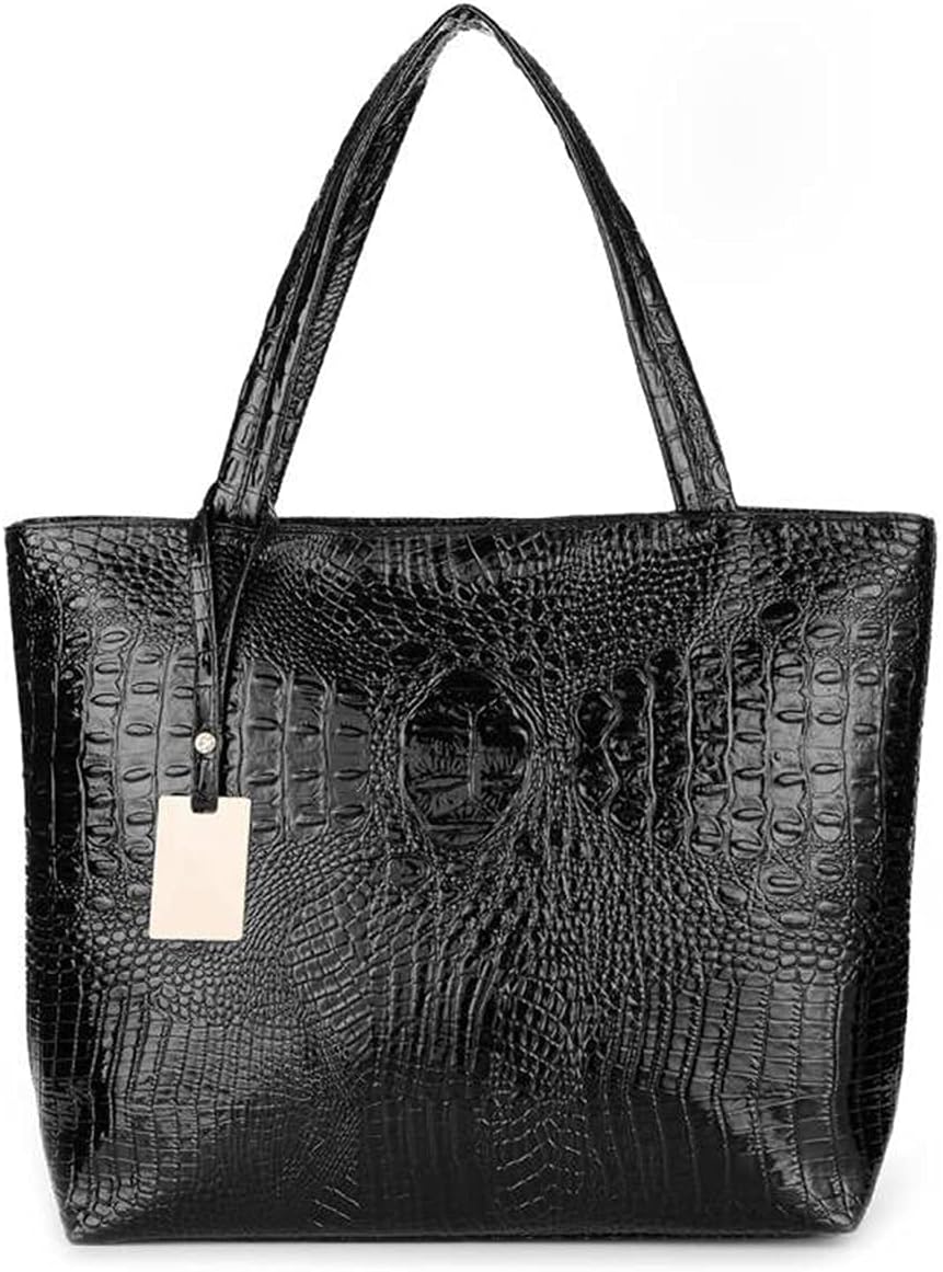 Black Textured Top Handle Faux Leather Handbag