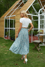 Load image into Gallery viewer, Ruffled Waist White Polkadot Printed Midi Skirt